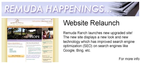 Remuda Happenings internal communication announcing a website relaunch.